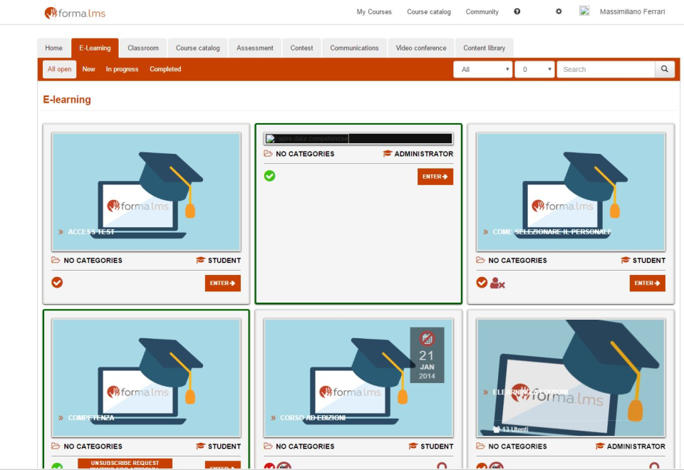 screenshot of Forma LMS
